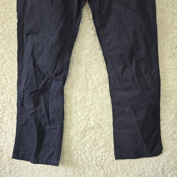 Berne Mens Duck Carpenter Pants Size 34x34 (Fits 34x32) Navy Relaxed Workwear - Picture 2 of 13